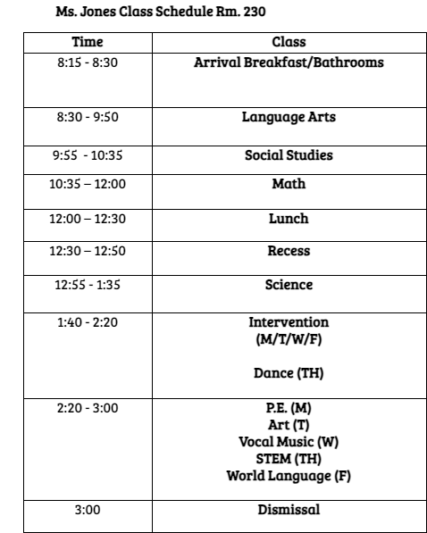 Schedule